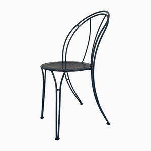 Dark Blue Metal Chair with Arch-Shaped Backside-RDS-1736597