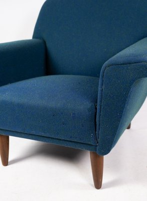 Dark Blue Wool Fabric Armchair, 1960s-UY-865484