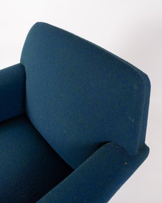 Dark Blue Wool Fabric Armchair, 1960s-UY-865484