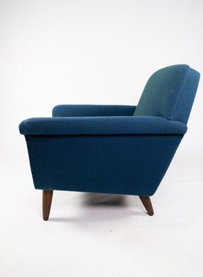 Dark Blue Wool Fabric Armchair, 1960s-UY-865484