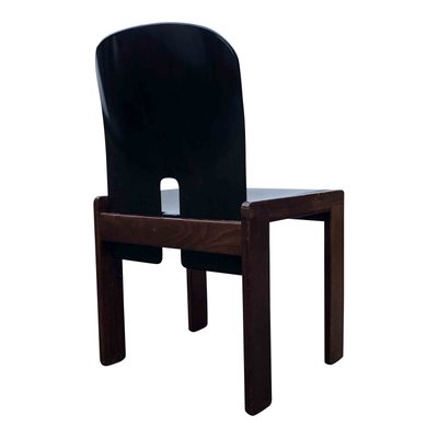 Dark Brown Lacquered Walnut Model 121 Dining Chairs by Tobia & Afra Scarpa for Cassina, 1960s, Set of 4-RPH-694146