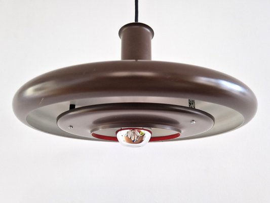 Dark Brown Optima Pendant Lamp by Hans Due for Fog & Mørup, Denmark, 1970s-NV-1805128