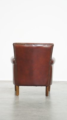 Dark-Colored Leather Armchair-HPP-2024325