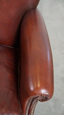 Dark-Colored Leather Armchair-HPP-2024325