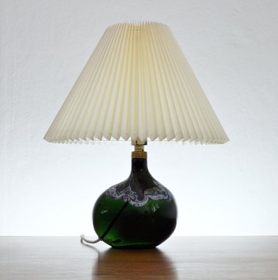 Dark Emerald Art Glass Table Lamp by Michael Bang for Holmegaard, 1972-HPQ-2001368