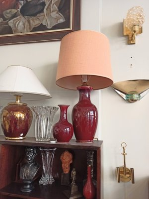 Dark Red Ceramic Lamp-FSD-1060855