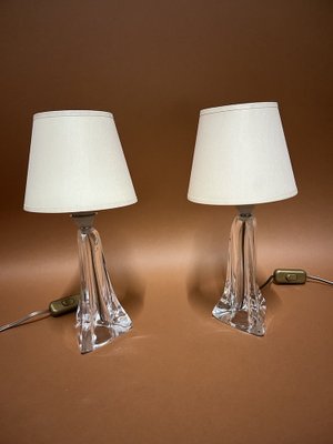 Daum France Crystal Table Lamps, 1960, Set of 2-EK-1807308