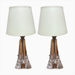 Daum France Crystal Table Lamps, 1960, Set of 2-EK-1807308