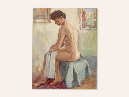 De Smet, Seated Female Nude, Oil on Panel, Framed-GPP-1079939