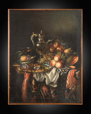 Dead Nature with Fruit, 1800s, Gold & Silver, Oil on Canvas-KKK-1773809