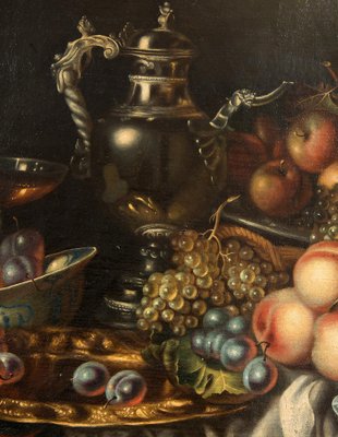 Dead Nature with Fruit, 1800s, Gold & Silver, Oil on Canvas-KKK-1773809