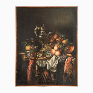 Dead Nature with Fruit, 1800s, Gold & Silver, Oil on Canvas-KKK-1773809