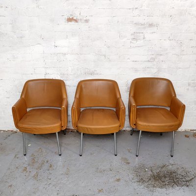 Deauville Leather Armchairs by Marc and Pierre Simon for Airborne, 1960s-CQZ-971369