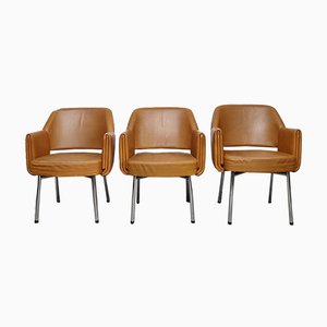 Deauville Leather Armchairs by Marc and Pierre Simon for Airborne, 1960s-CQZ-971369