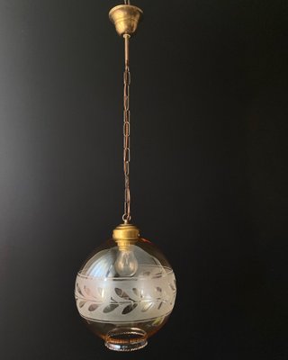 Decorated Glass Ball Ceiling Light, 1950s-XRG-2041799