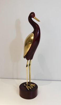 Decorative Bird in Wood and Brass-BA-1365465