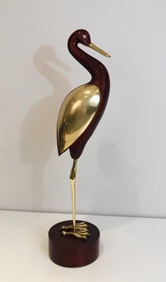 Decorative Bird in Wood and Brass-BA-1365465