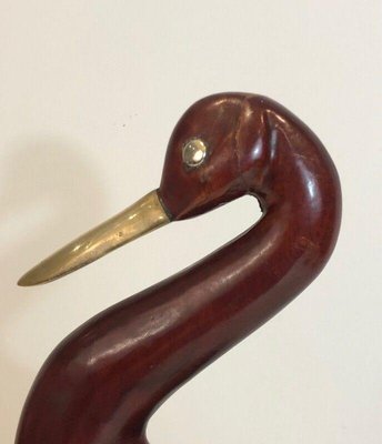 Decorative Bird in Wood and Brass-BA-1365465