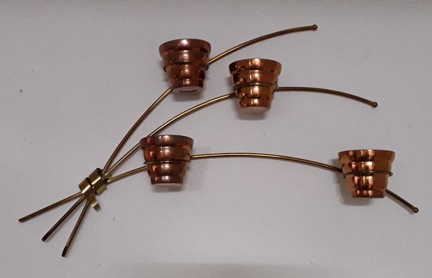 Decorative Brass & Copper Wall Planters, 1970s-HOI-867763