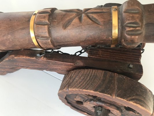 Decorative Carved Wooden Cannon,1950s-WQQ-1209392