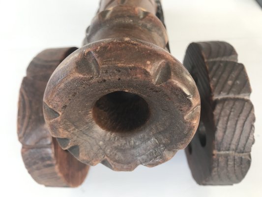 Decorative Carved Wooden Cannon,1950s-WQQ-1209392