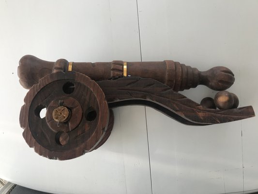 Decorative Carved Wooden Cannon,1950s-WQQ-1209392