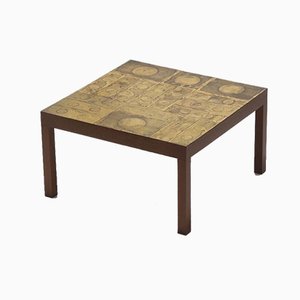 Decorative Etched Coffee Table by Willy Daro, 1970s-CF-773518