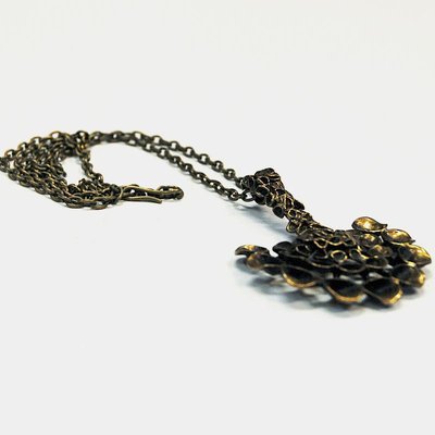 Decorative Halfcircle Shaped Bronze Necklace by Hannu Ikonen, Finland, 1970s-HEU-1009110