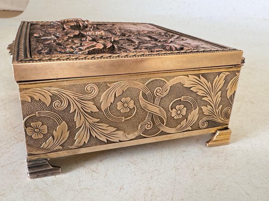 Decorative Jewelry Box in Silver and Gold Coloured Metal, France, 20th Century-UR-1796809