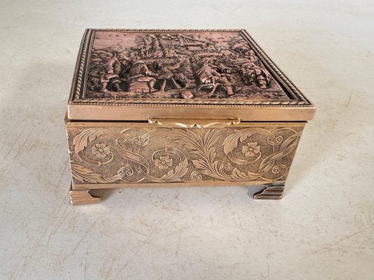 Decorative Jewelry Box in Silver and Gold Coloured Metal, France, 20th Century-UR-1796809