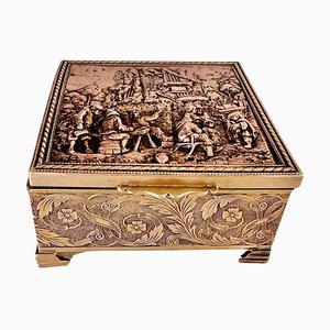 Decorative Jewelry Box in Silver and Gold Coloured Metal, France, 20th Century-UR-1796809