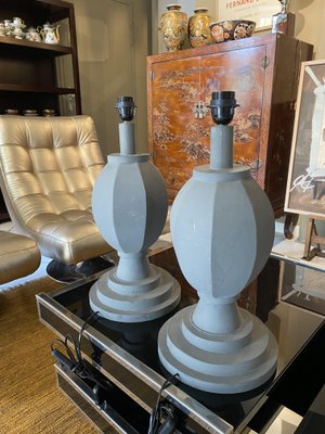 Decorative Lamp Bases in Grey Sheet Metal, Set of 2-TEP-1288660