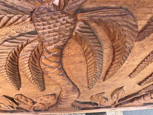 Decorative Panel in Carved Teak Wood, 1970s-WQQ-1721041