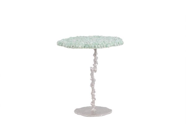 Decorative Pedestal Table with Semi-Precious Stonee-CEJ-1807392