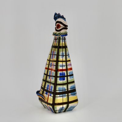 Decorative Rooster-Shaped Bottle from Keraluc Quimper, 1950s-EIA-2028262