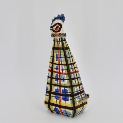 Decorative Rooster-Shaped Bottle from Keraluc Quimper, 1950s-EIA-2028262