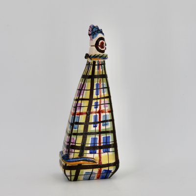 Decorative Rooster-Shaped Bottle from Keraluc Quimper, 1950s-EIA-2028262