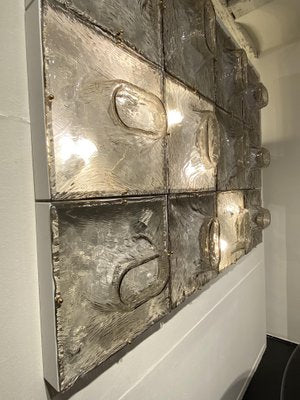 Decorative Sectional Glass Wall Panel with Lights by Toni Zuccheri for Venini, 1962, Set of 12-IDB-799854