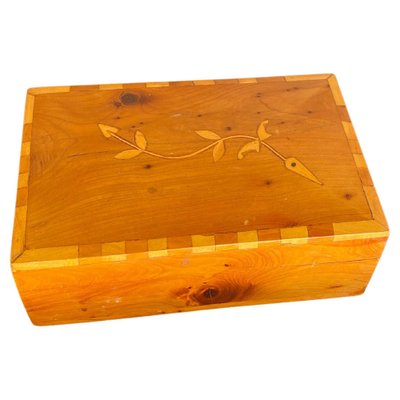 Decorative Wood Jewelry Box with Geometrical Marquetry Inlays, France, 1960s-UR-1342403