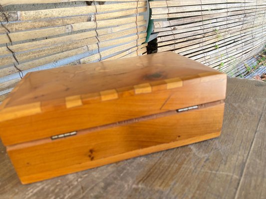 Decorative Wood Jewelry Box with Geometrical Marquetry Inlays, France, 1960s-UR-1342403