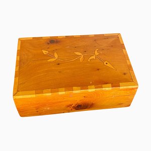 Decorative Wood Jewelry Box with Geometrical Marquetry Inlays, France, 1960s-UR-1342403