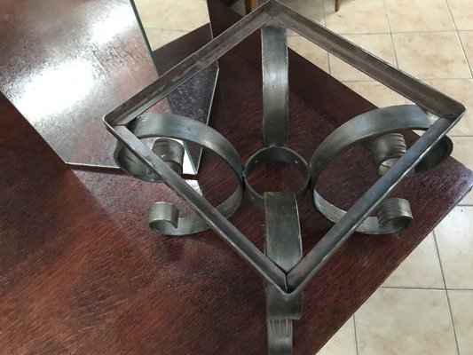 Decorative Wrought Metal and Hexagonal Table Mirror, 1970s-WQQ-1332141