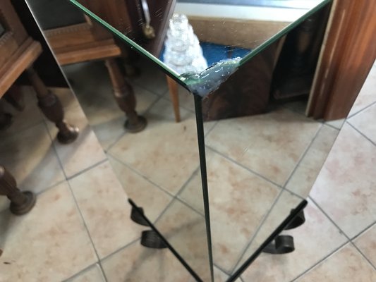 Decorative Wrought Metal and Hexagonal Table Mirror, 1970s-WQQ-1332141