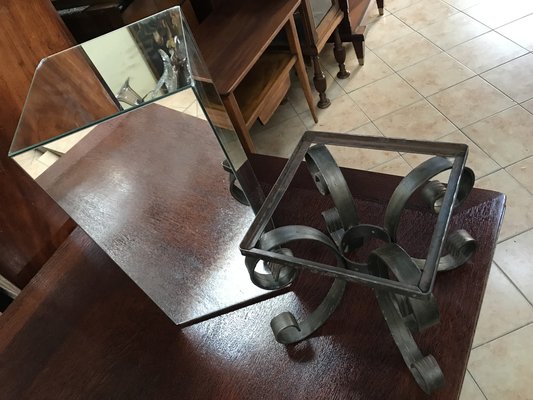 Decorative Wrought Metal and Hexagonal Table Mirror, 1970s-WQQ-1332141