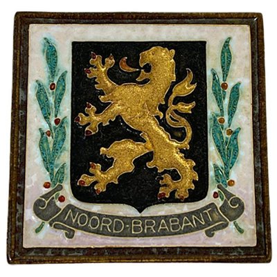 Delft Cloisonné Tile with the Coat of Arms of Noord-Brabant from Porceleyne Fles-UCH-1224324