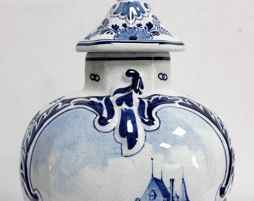 Delft Earthenware Vases from Royal Delft, Early 20th Century, Set of 2-RVK-1016321