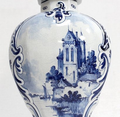 Delft Earthenware Vases from Royal Delft, Early 20th Century, Set of 2-RVK-1016321