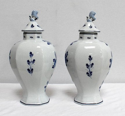 Delft Earthenware Vases from Royal Delft, Early 20th Century, Set of 2-RVK-1016321