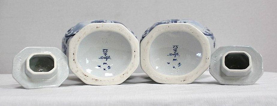 Delft Earthenware Vases from Royal Delft, Early 20th Century, Set of 2-RVK-1016321