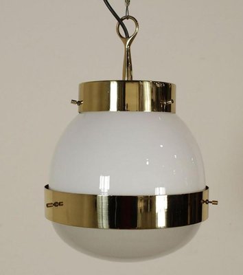 Delta Grande Pendant Light in Glass & Brass attributed to Sergio Mazza for Artemide, 1960s, Set of 2-VDW-2028620